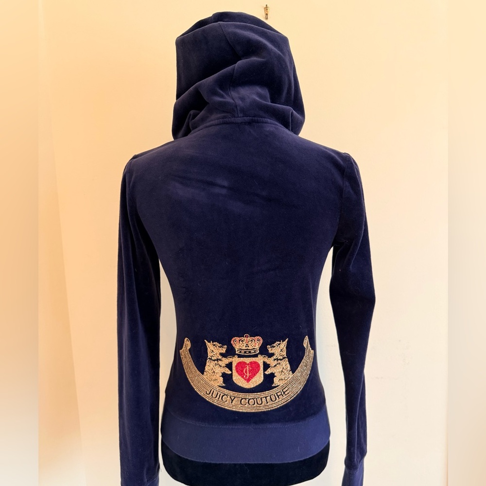Juicy Couture Navy Velour Hoodie